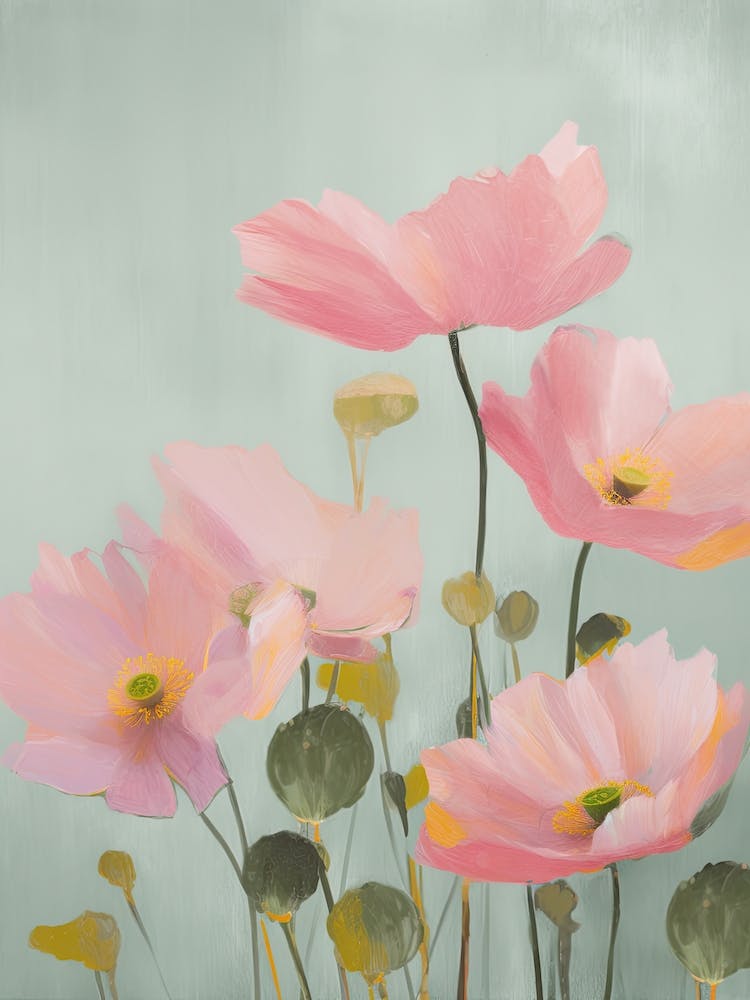 Lotus Flowers Acrylic Painting In Pastel Colours 2