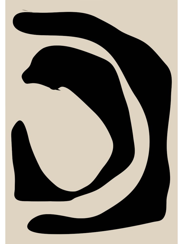 Beige And Black Abstract