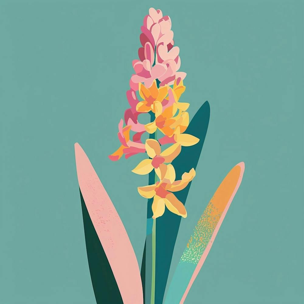 Hyacinth Square Flower Illustration