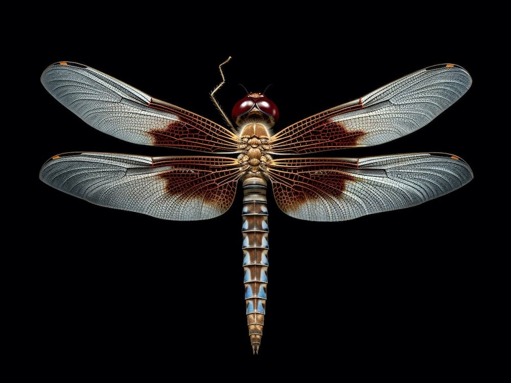 Dragonfly Common Whitetail Plathemis Illustration Vintage 1