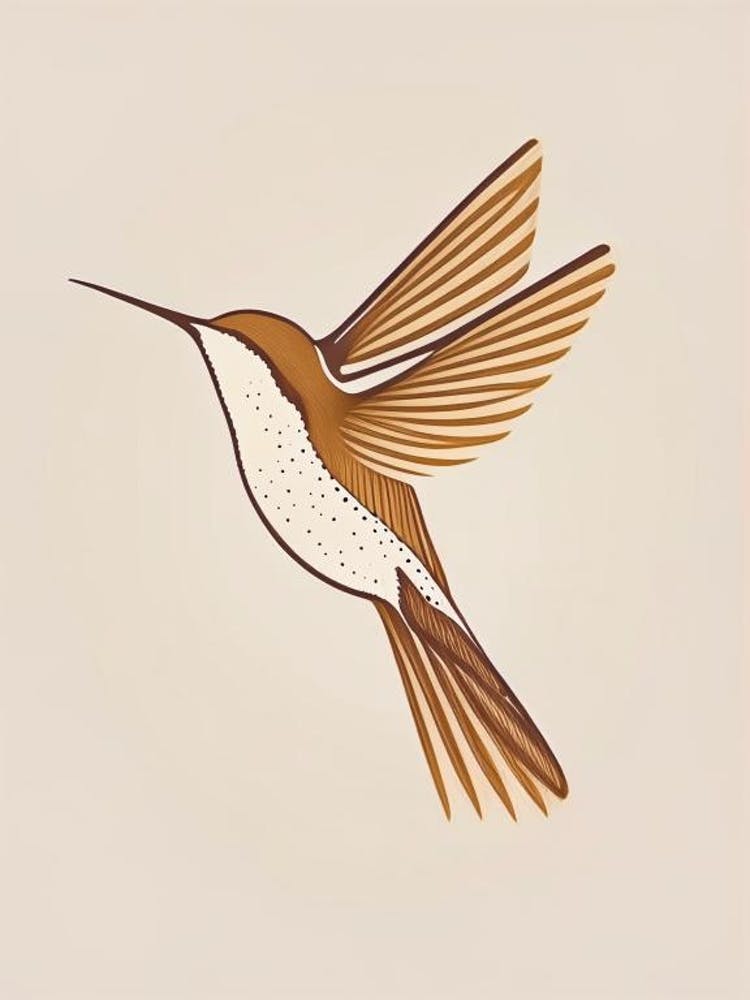 Buff Bellied Hummingbird Retro Minimal 2