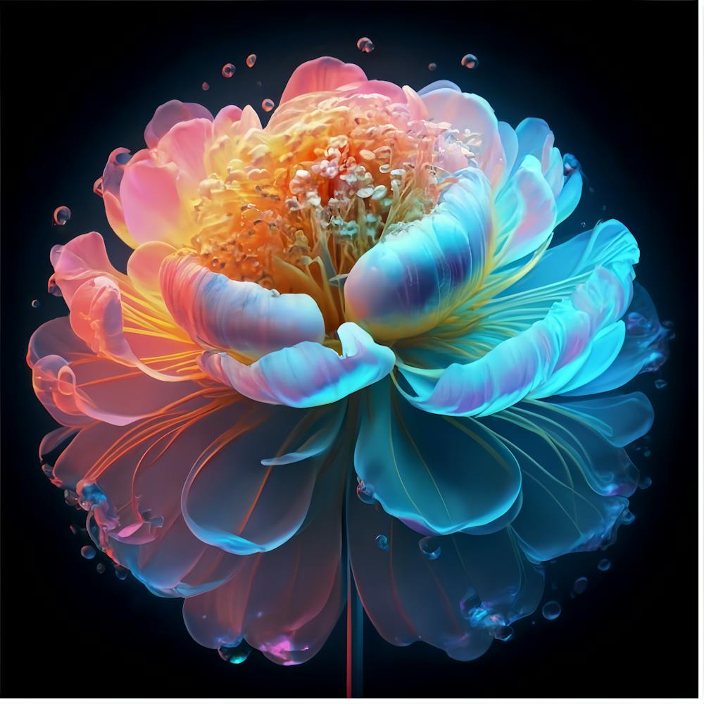 Peony in close-up