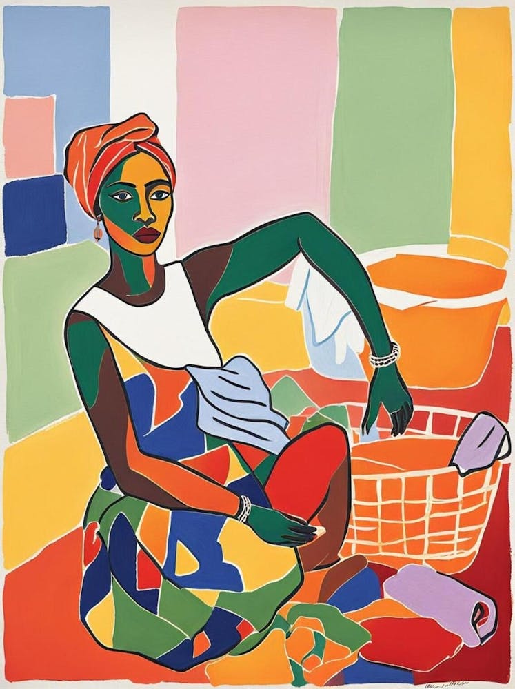 African Woman Washing