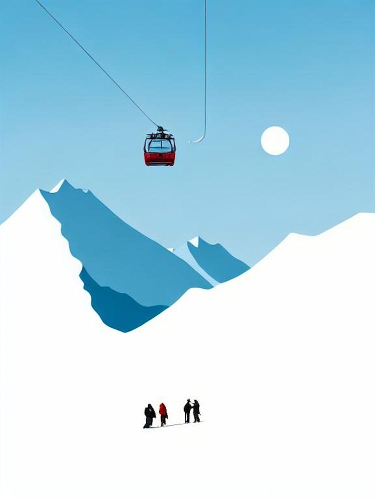 Courmayeur, Italy Minimal Skiing Poster
