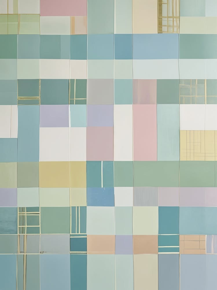 Pastell Abstrakte Quadrate Nr. 2