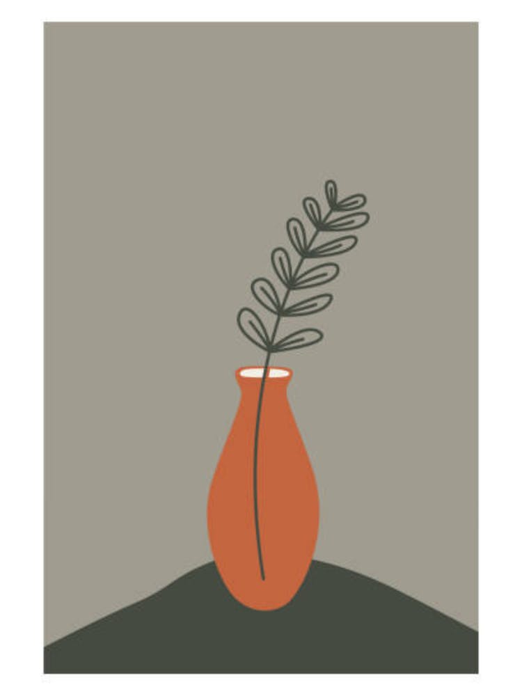 Vase mit einer Pflanze