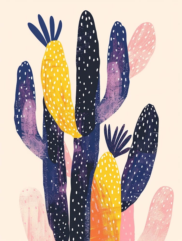 Rhipsalis Cactus - Illustration Abstraite Minimaliste 2