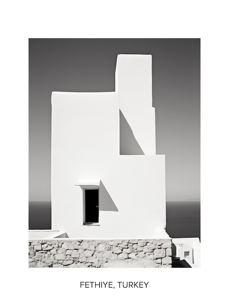 Poster Of Ibiza, Spain, Photography In Black And White 1