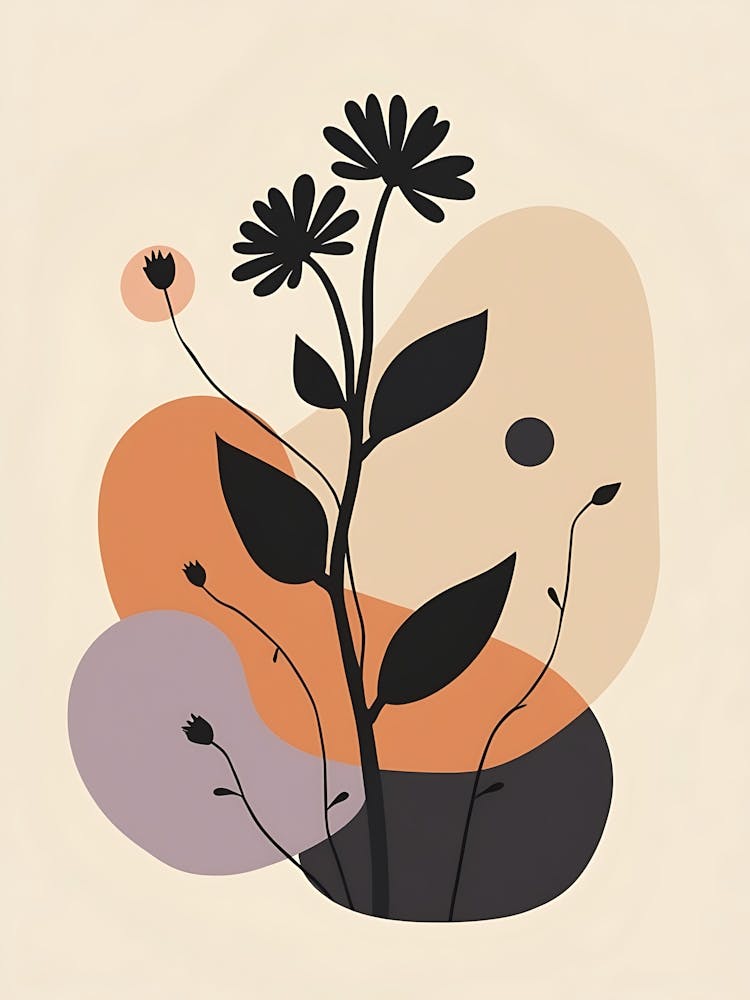 Blush Botanical Study with Minimal Lines