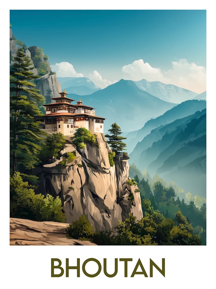 Affiche de voyage Bhoutan
