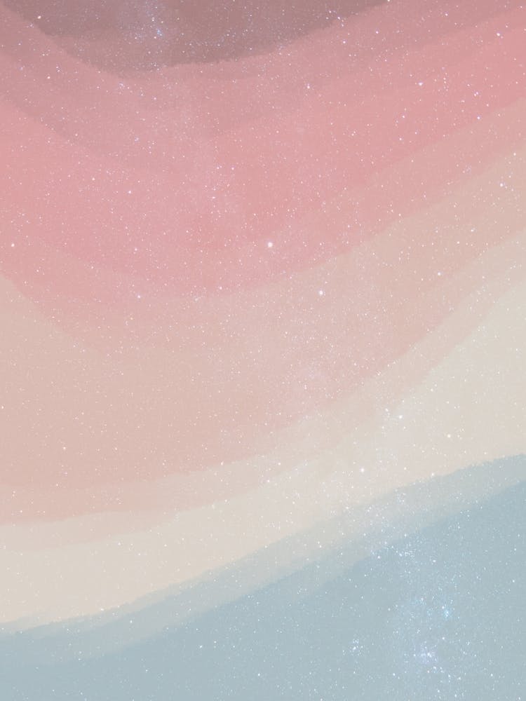 Minimal art abstract watercolor painting of the dusk and day sky