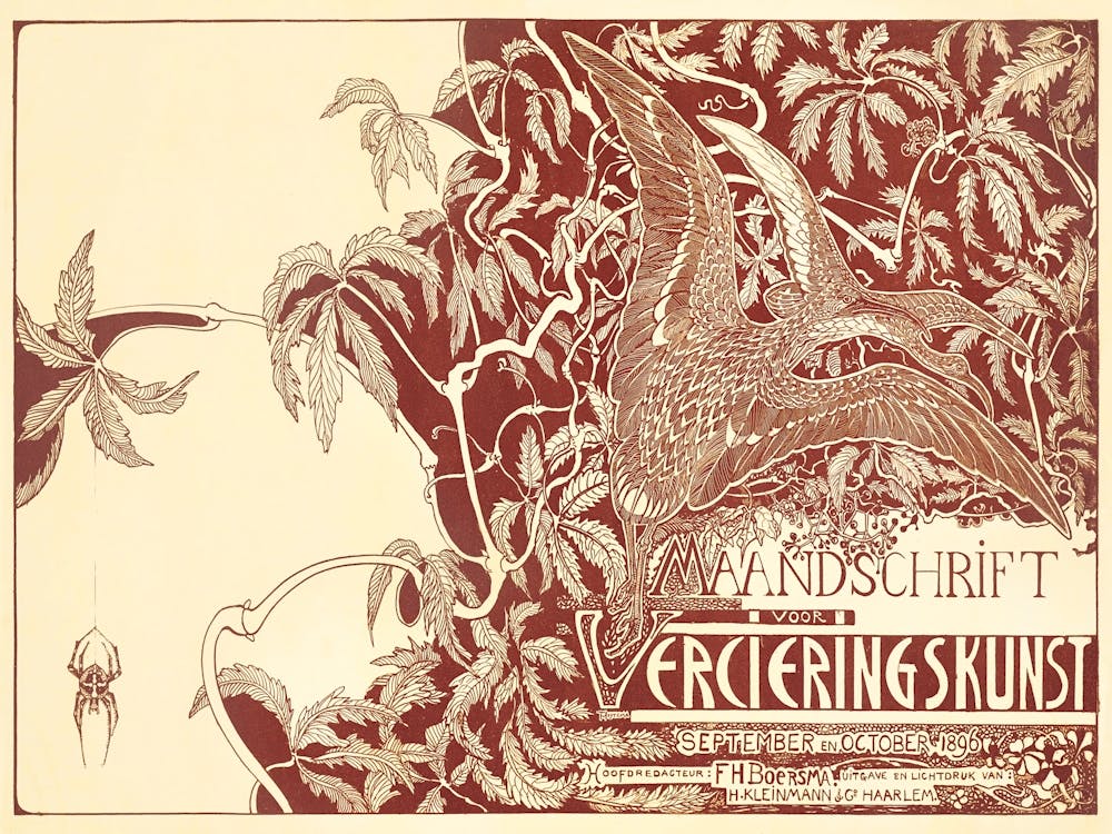 Magazine Cover With Two Curlews (1896),Theo Van Hoytema