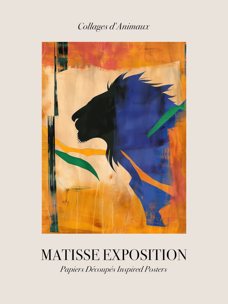Lion 1 Matisse Inspired Exposition Animals Poster