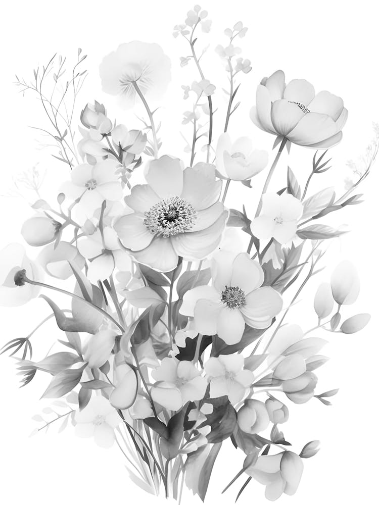 Black And White Flowers 7