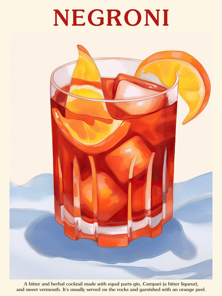 Negroni Cocktail Kitchen Art