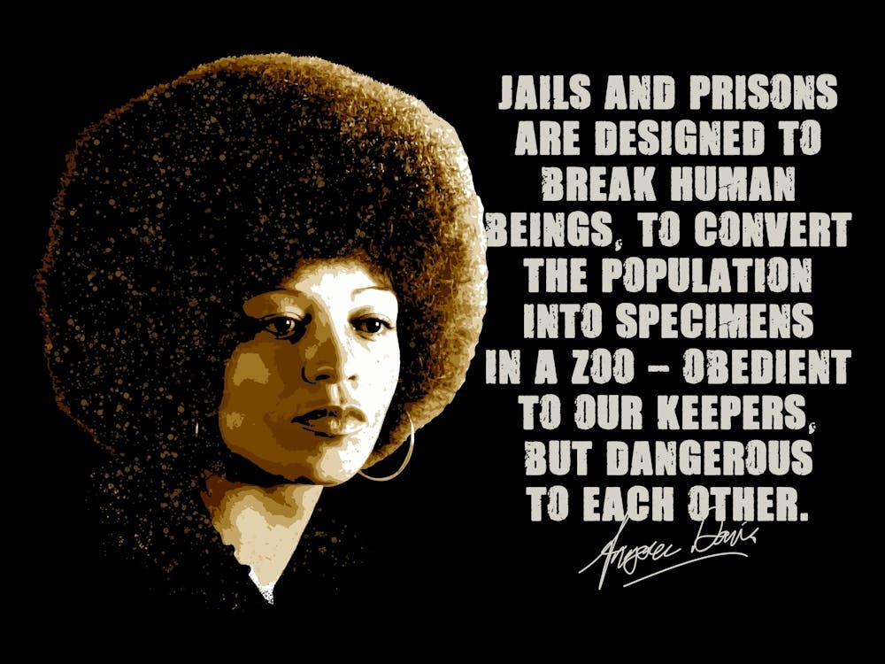 Angela Davis Activist in Vintage with Quotes
