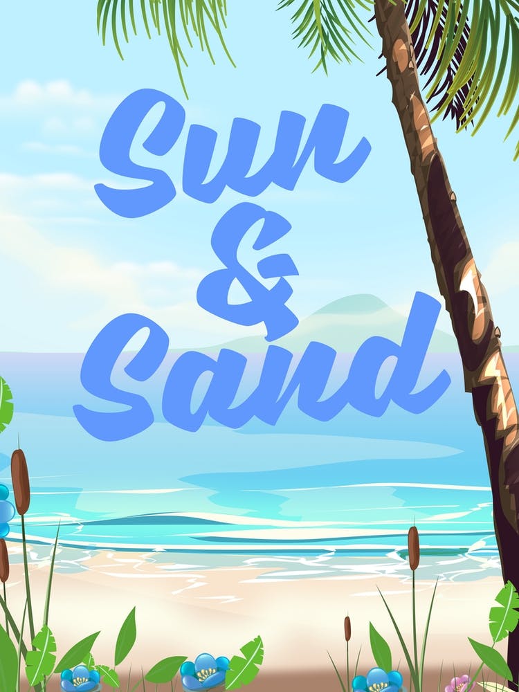 Sun And Sand Beach travel poster
