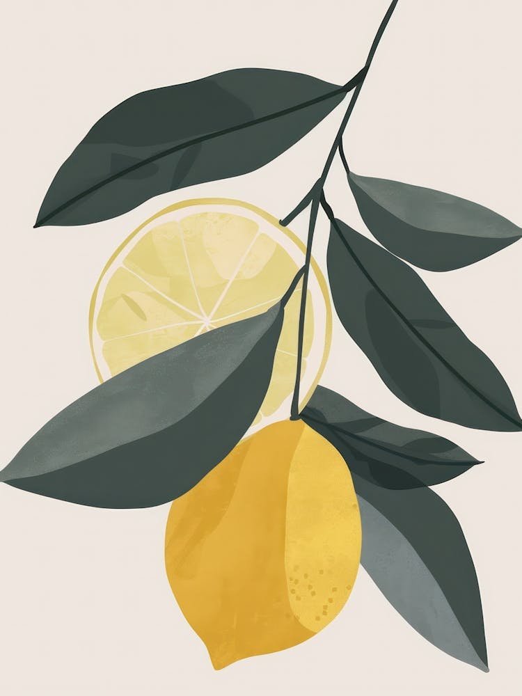 Lemons Close Up Illustration 2
