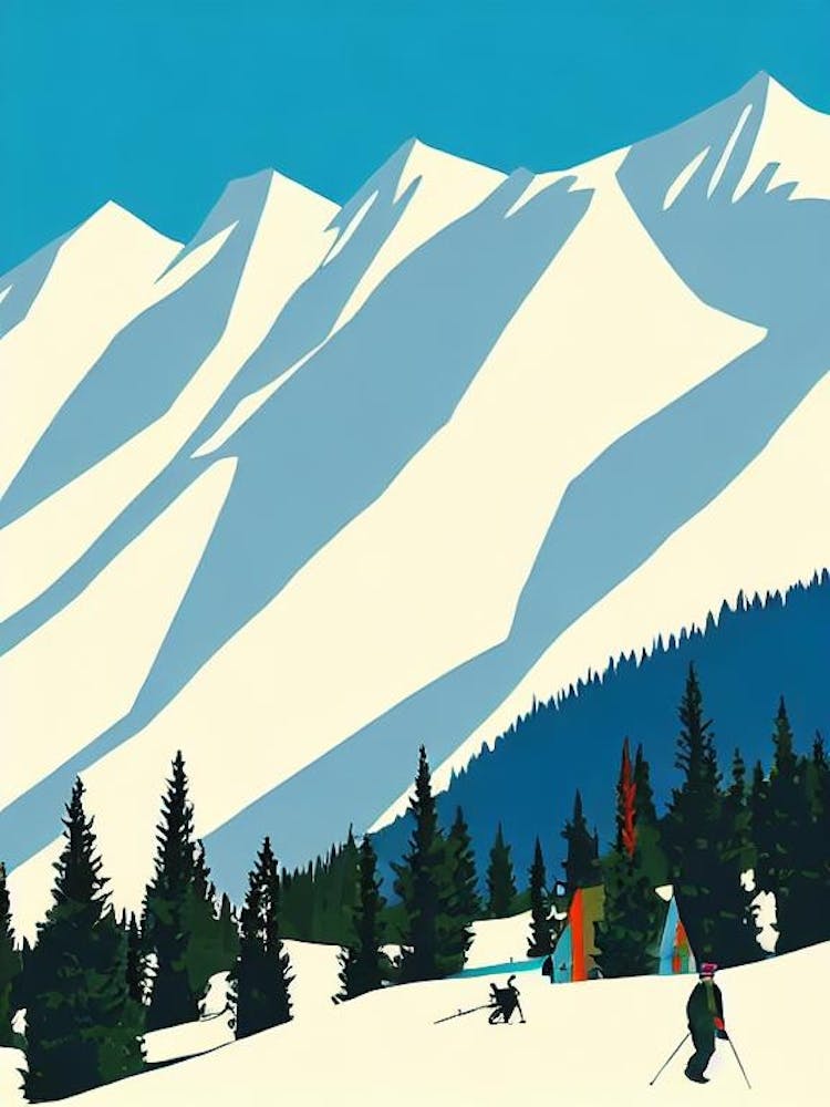Skiwelt Wilder Kaiser Brixental, Austria Midcentury Vintage Skiing Poster