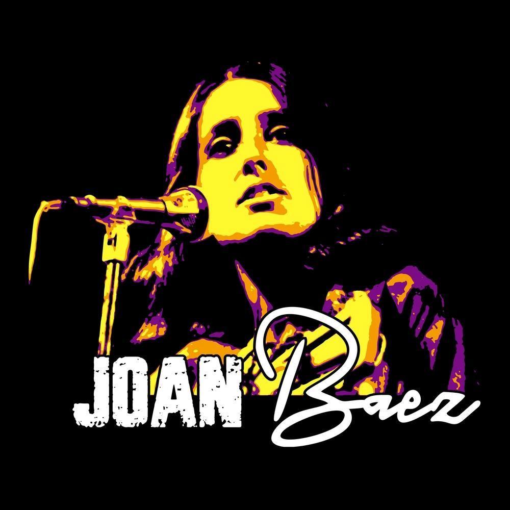 Joan Baez Contemporary Folk Music in Pop Art Illustration