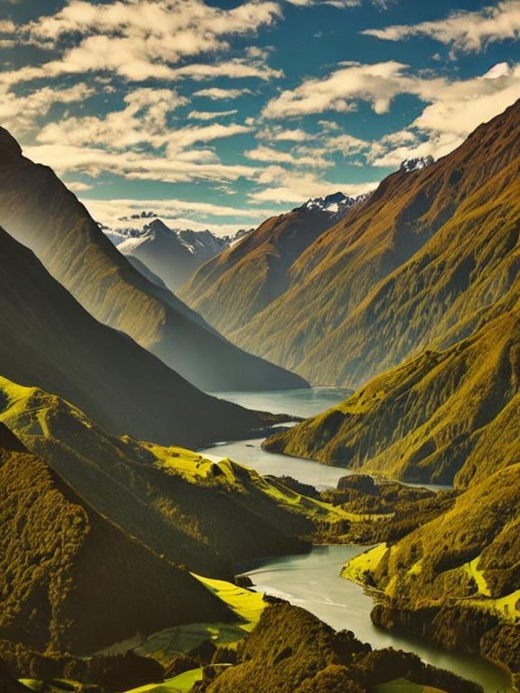 Fiordland National Park 2 New Zealand Vintage Poster