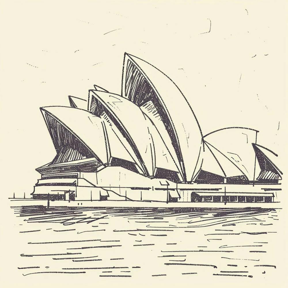 A Sydney Opera House In Sydney Hand Drawn Sketch 1720432938 1