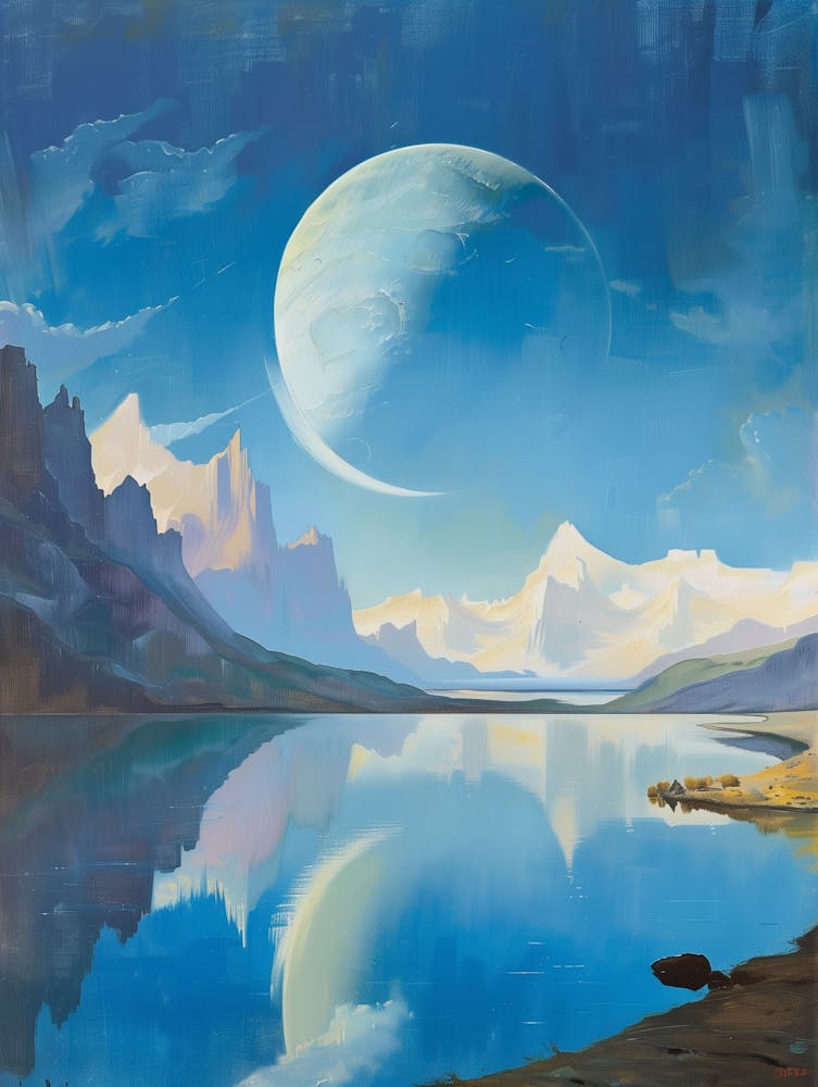 Moon Reflected In A Lake