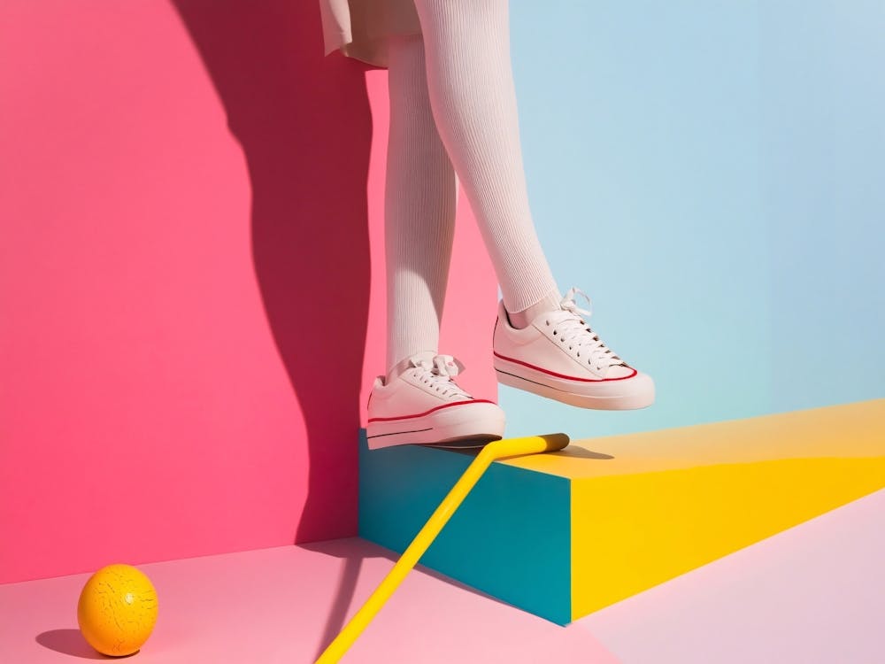 Mädchen in Turnschuhen