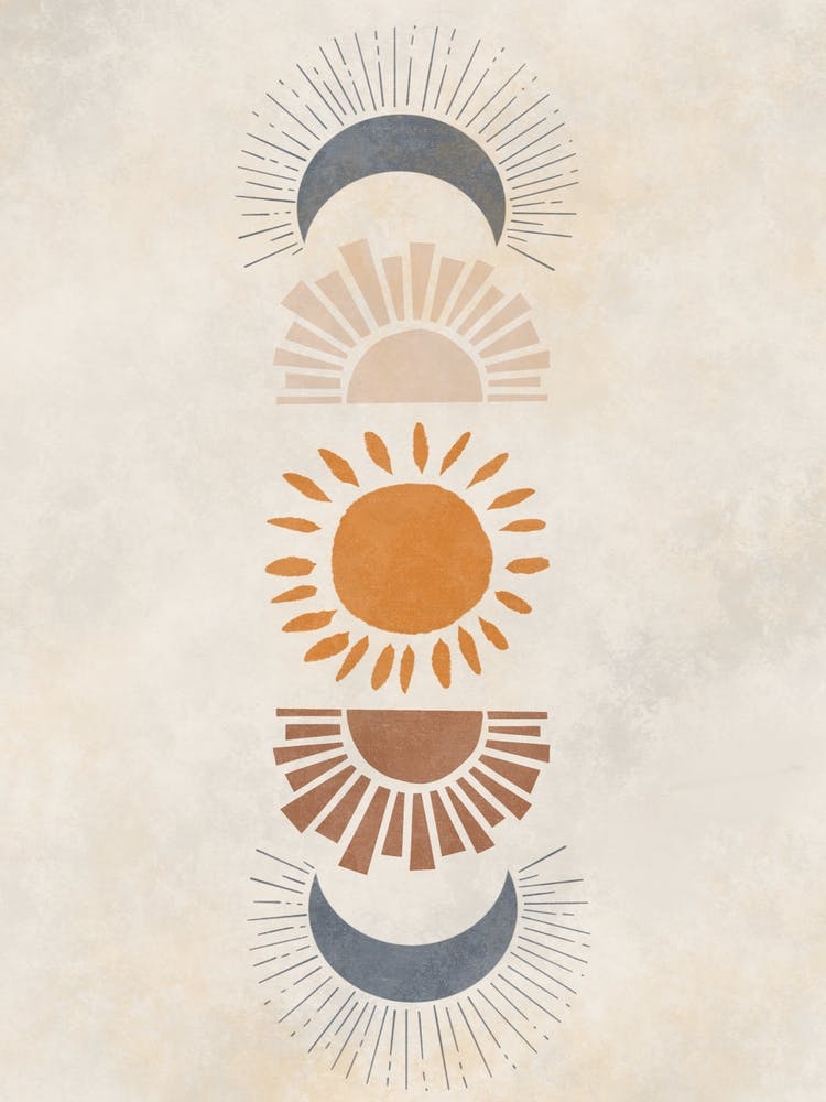 Soleil et Lune Impression sur Toile