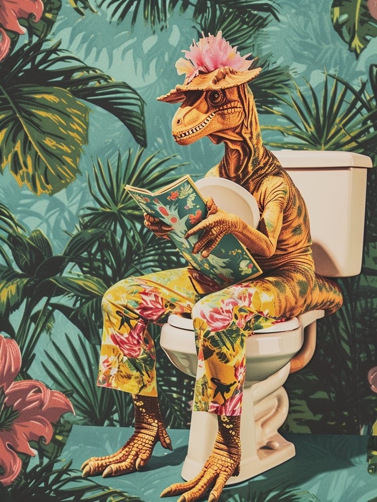 Retro Dinosaur & A Toilet 1