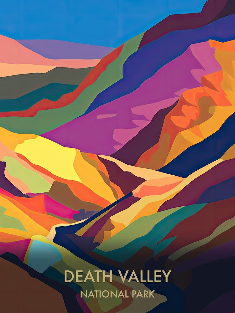 Death Valley National Park Travel Poster Matisse Style