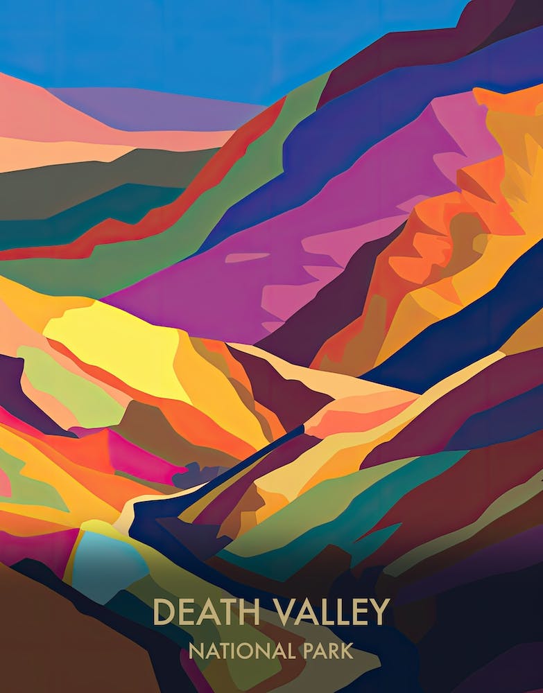 Death Valley National Park Travel Poster Matisse Style