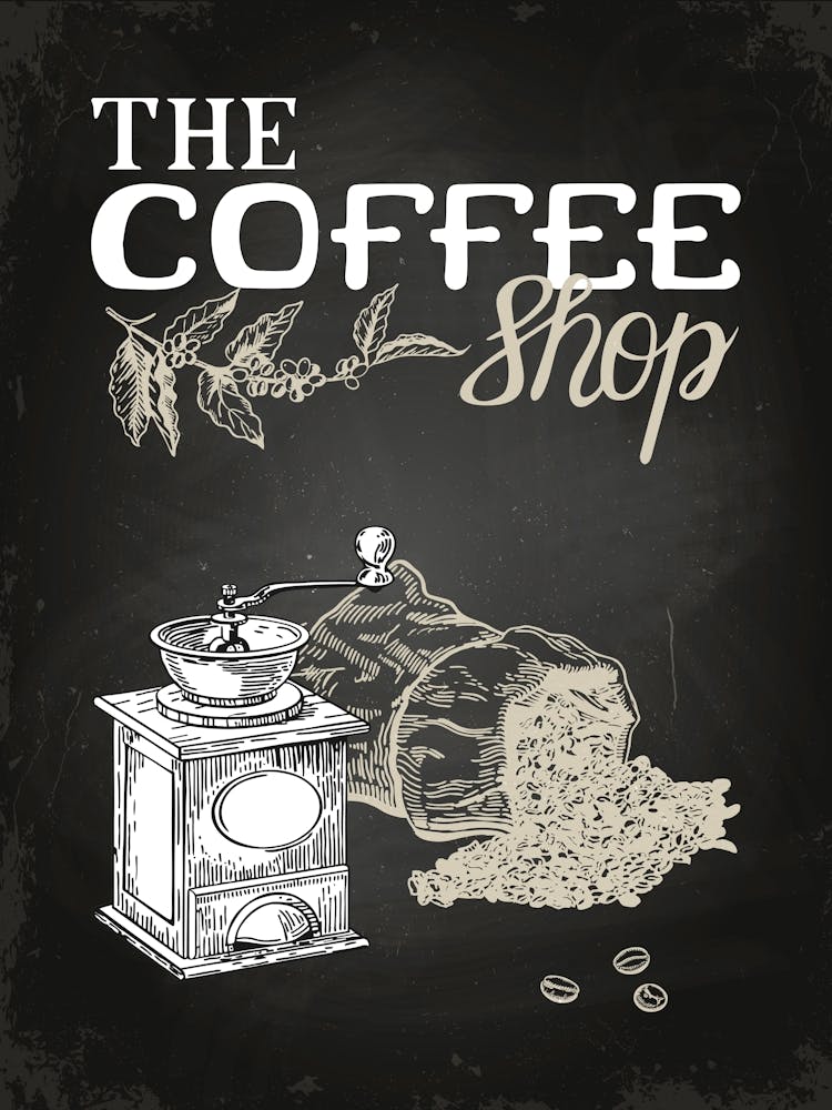 Coffee Shop — Coffee poster, kitchen print, lettering