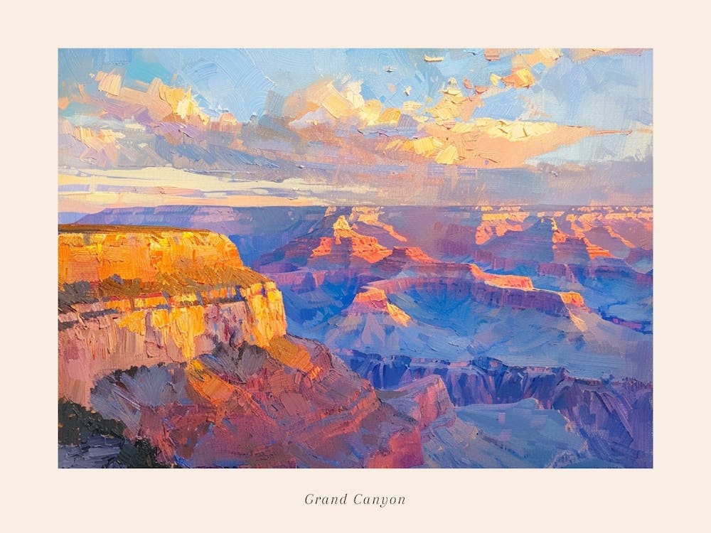 Western Sunset Landscapes Grand Canyon Arizona 2 Poster