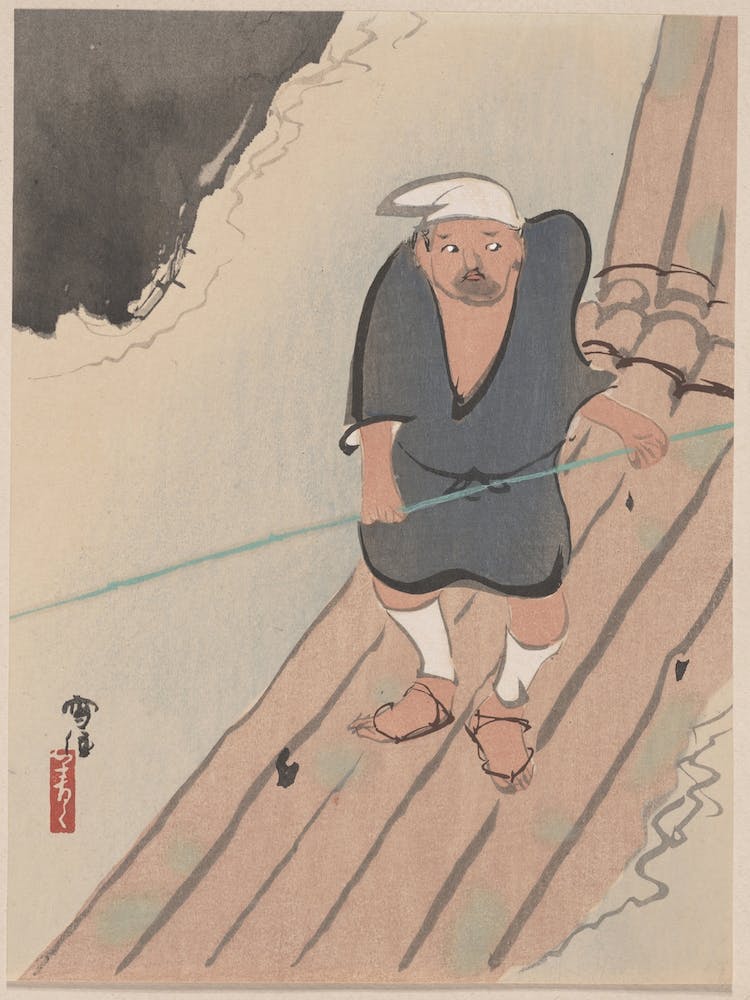 Boatman, One Of Four (1920s), Kamisaka Sekka