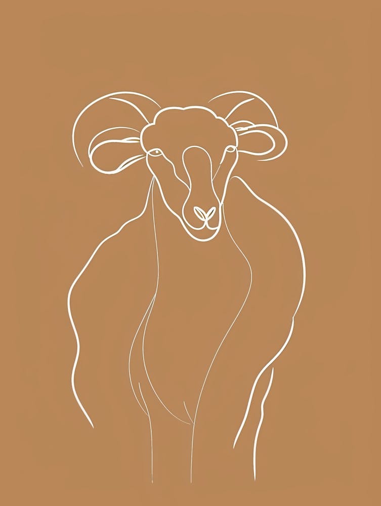 Bélier - Boho, Art Linéaire 1