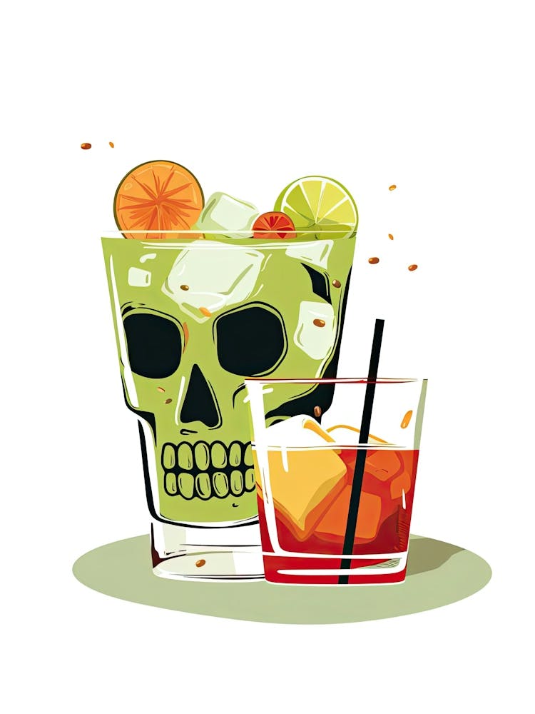 Illustration Zombie Floral Infusion Cocktail 4