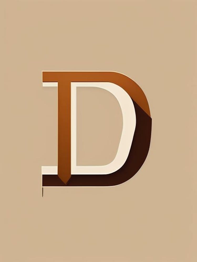 D  Letter, Alphabet Retro Minimal