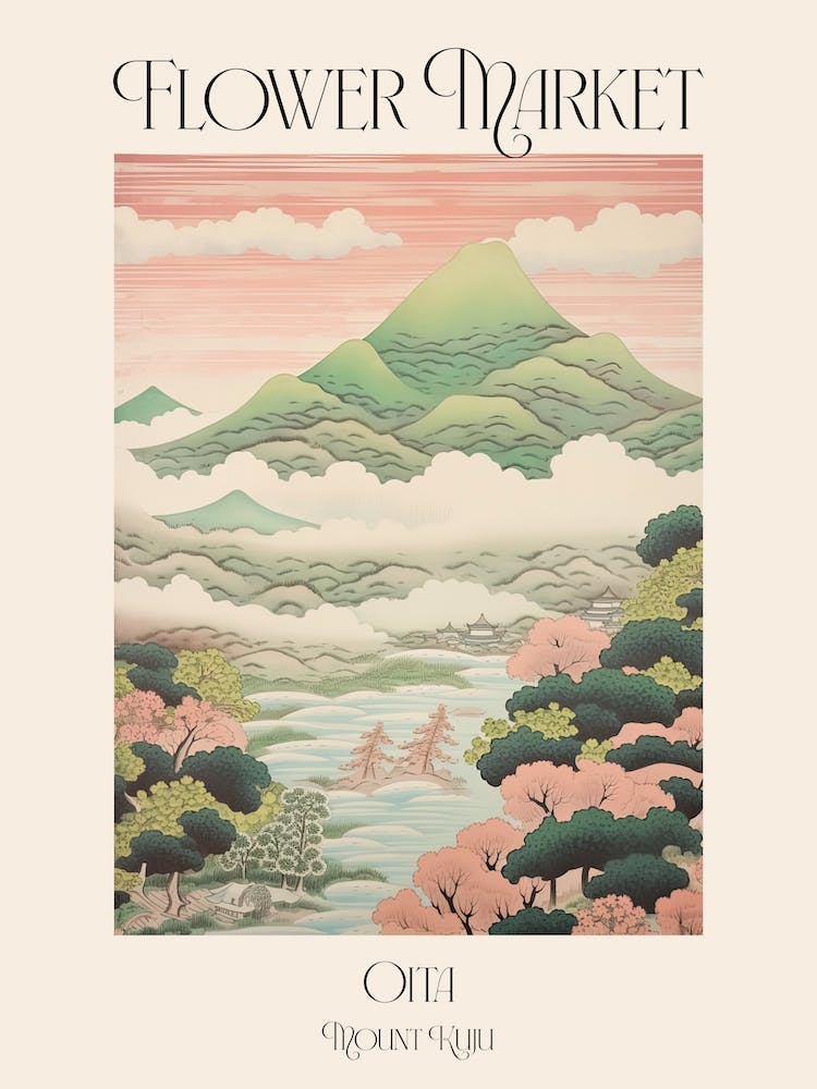 Flower Market Mount Kuju In Oita, Japanese Landscape 1 Poster
