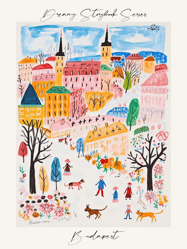 Poster Of Budapest, Dreamy Storybook Illustration 4