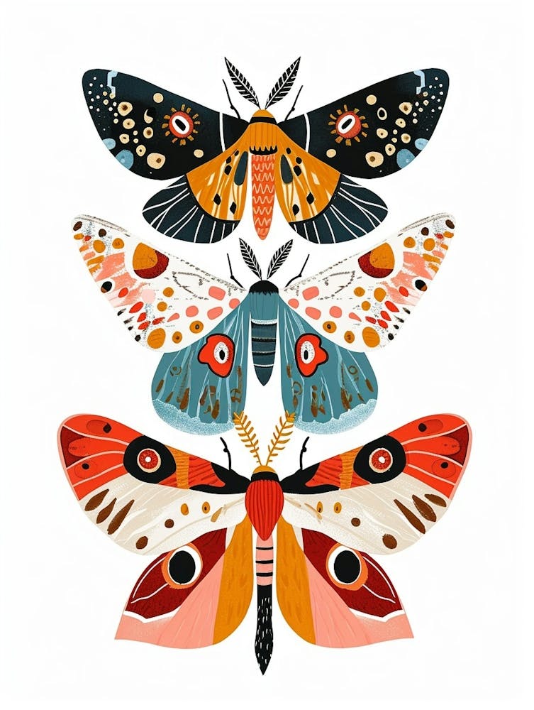Colourful Insect Illustration Moth 31