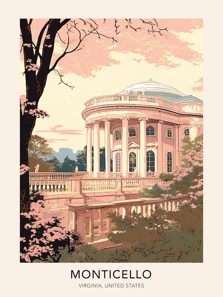 Monticello Virginia United States Travel Poster