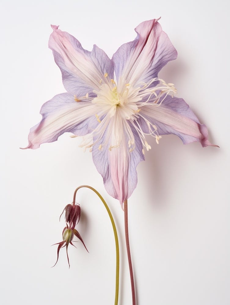 Pressed Wildflower Botanical Art Columbine 3