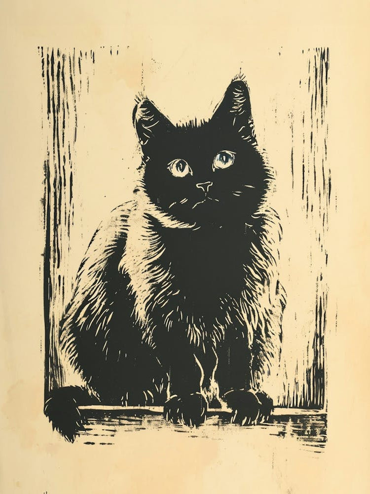 Birman Linocut Blockprint 4
