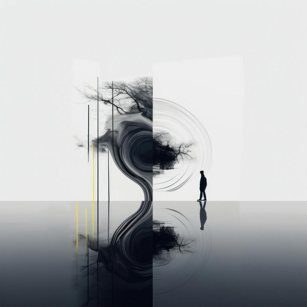Minimalistisches Schwarzes Abstrakt 1