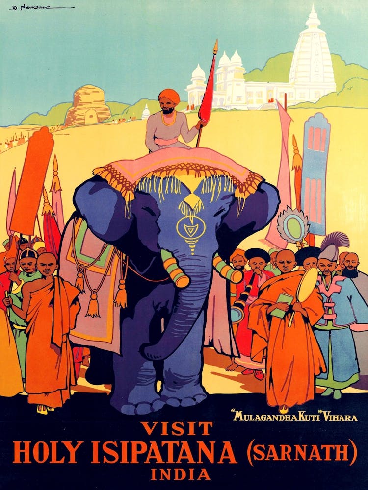 India, Blue Elephant From Holy Isipatana (Sarnath)