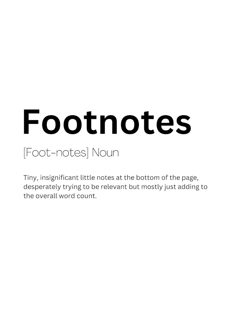 Footnotes Definition Meaning 1