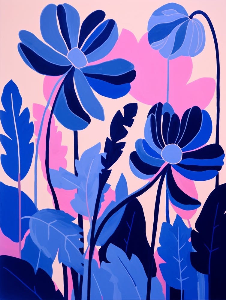 Blue Flower Illustration Cyclamen 4