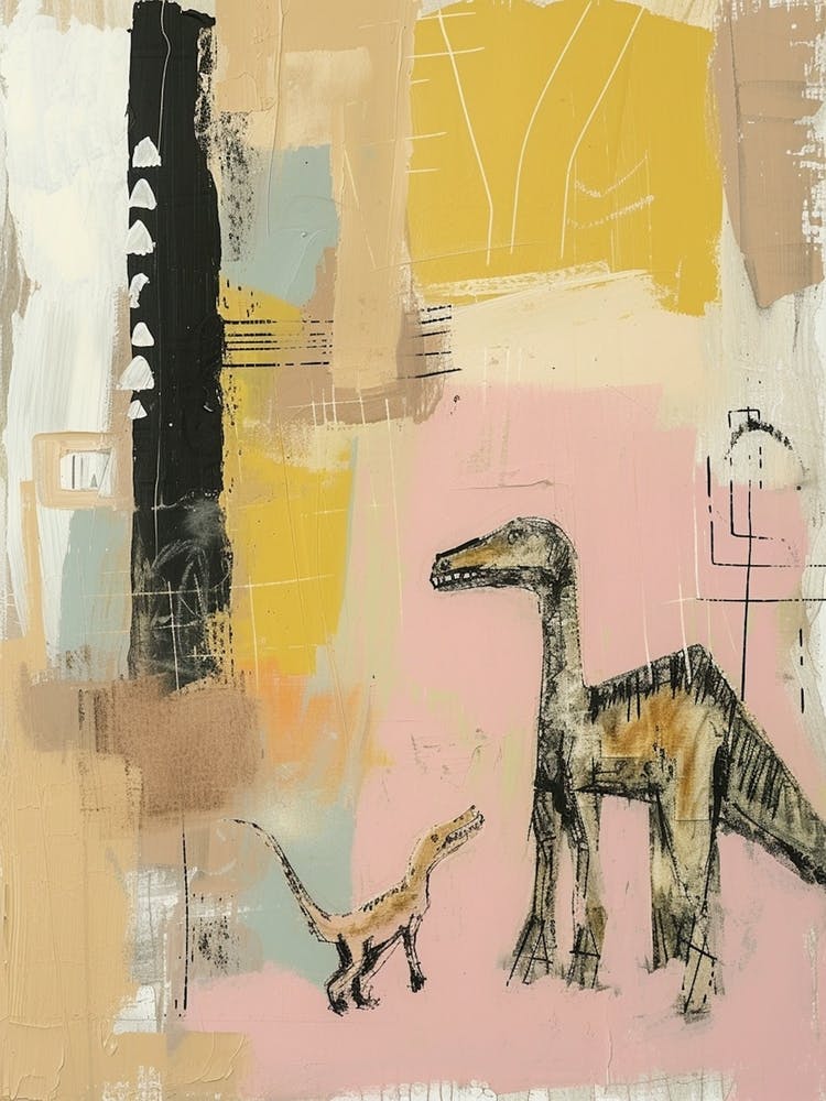 Dinosaure et Bébé Dinosaure Empâtement Atténué