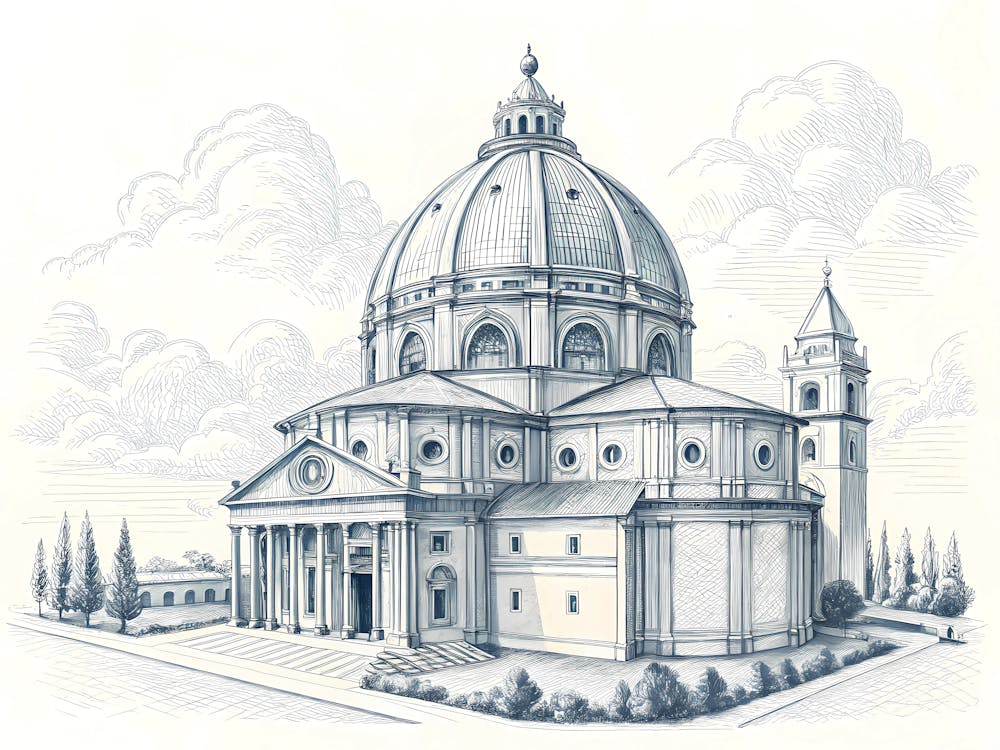 Minimalist Ink Sketch Of Engraving Style Drawing O
